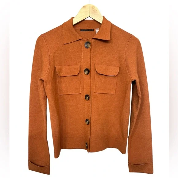 T Tahari Collar Button Front Cardigan - Picture 3 of 6